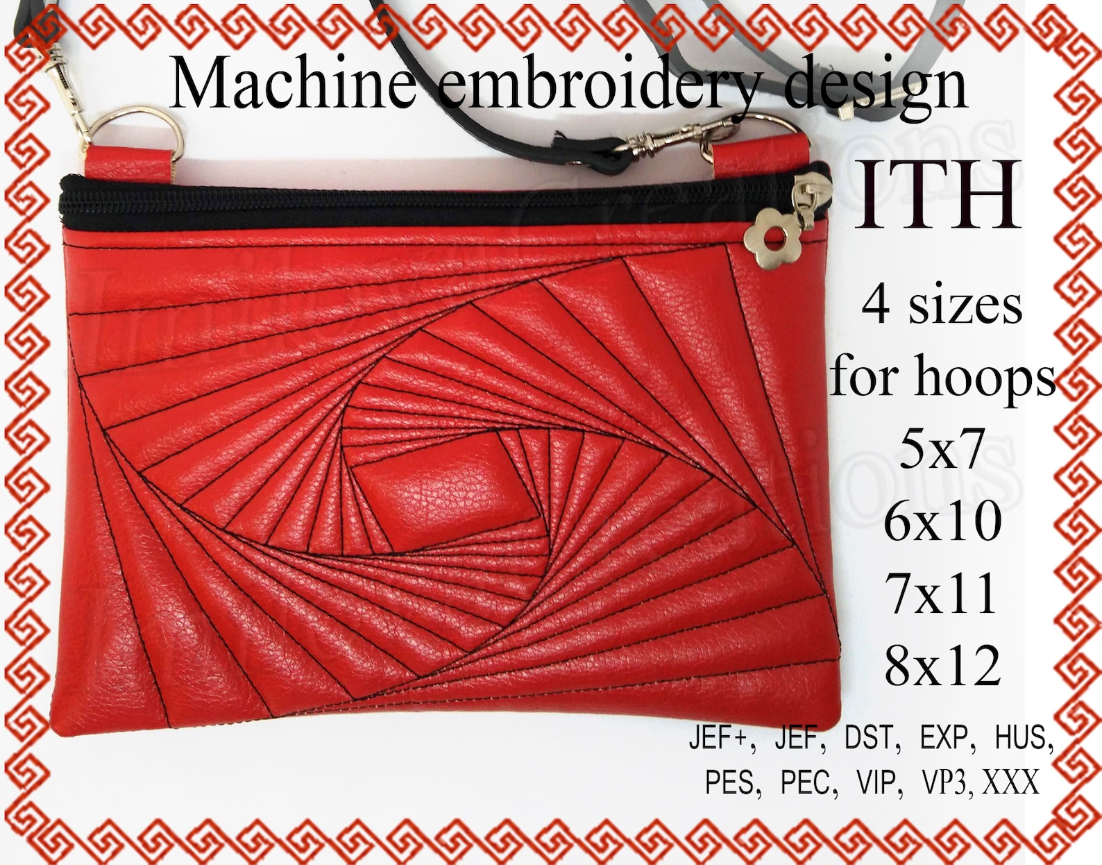 Machine embroidery design in the hoop zippered bag set sizes  etsy Machine embroidery design in the hoop zippered bag set sizes  etsy