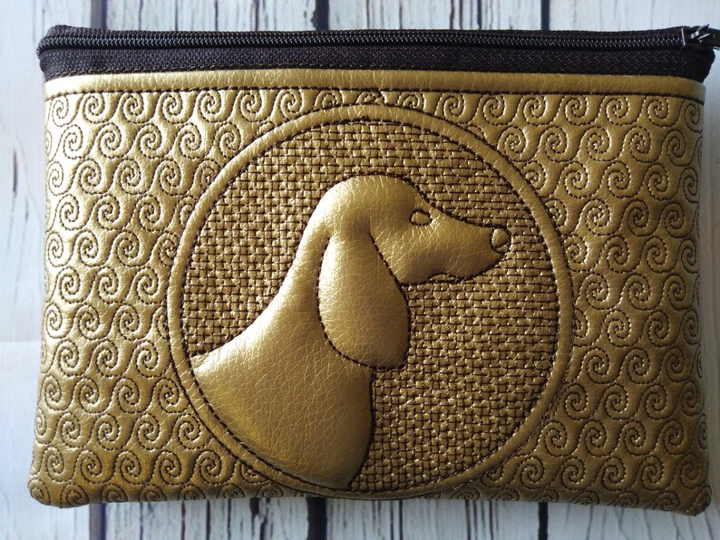 Machine embroidery design ith zippered bag dog embroidery  etsy