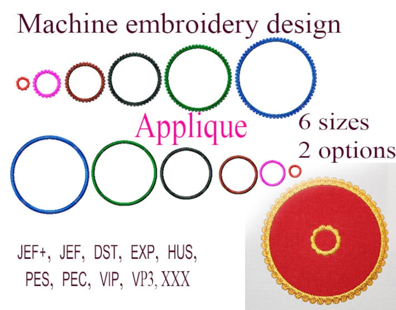 Machine embroidery designs circle applique design  etsy Machine embroidery designs circle applique design  etsy