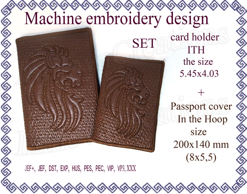 Set Card Holder Machine Embroidery Design Passport Cover in Etsy