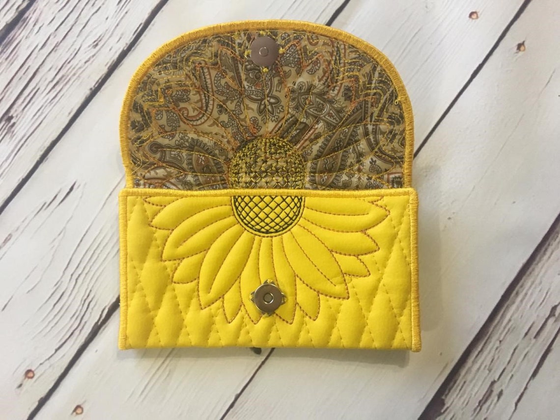 Flower wallet machine embroidery designs in the hoop purse  etsy Flower wallet machine embroidery designs in the hoop purse  etsy