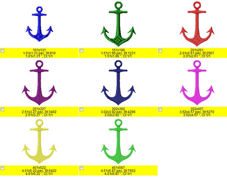 Anchor Machine embroidery designs. Anchor embroidery design. Etsy