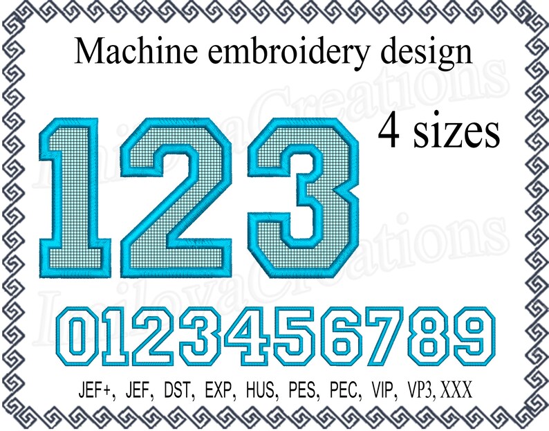 Machine embroidery design Applique Number Embroidery files Set Etsy