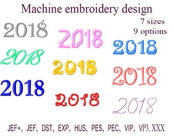 Machine embroidery designs. new year design 2018 Embroidery Frame. Instant Download.