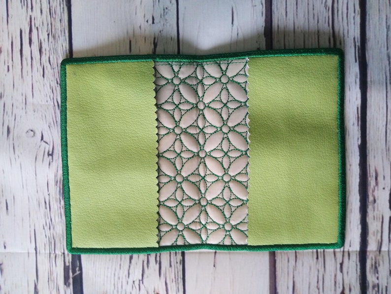 In the Hoop Passport Cover Embroidery Designs Trapunto Flower Etsy