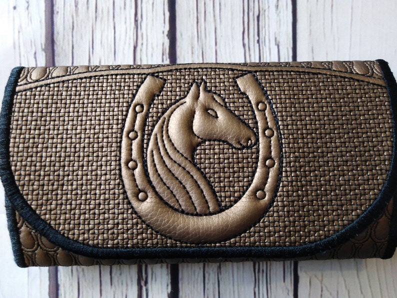 Embroidery designs Wallet in the hoop horse horseshoe Machine Etsy