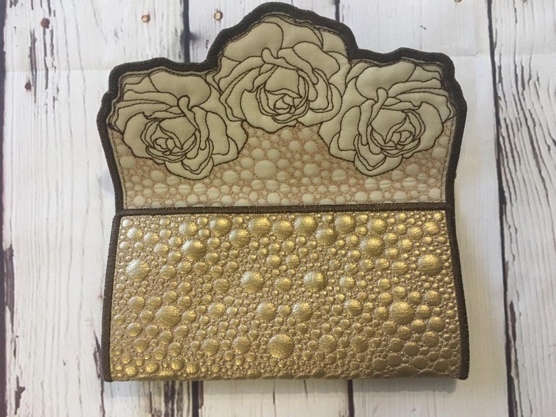 Wallet Machine embroidery designs. In the Hoop purse flower Etsy