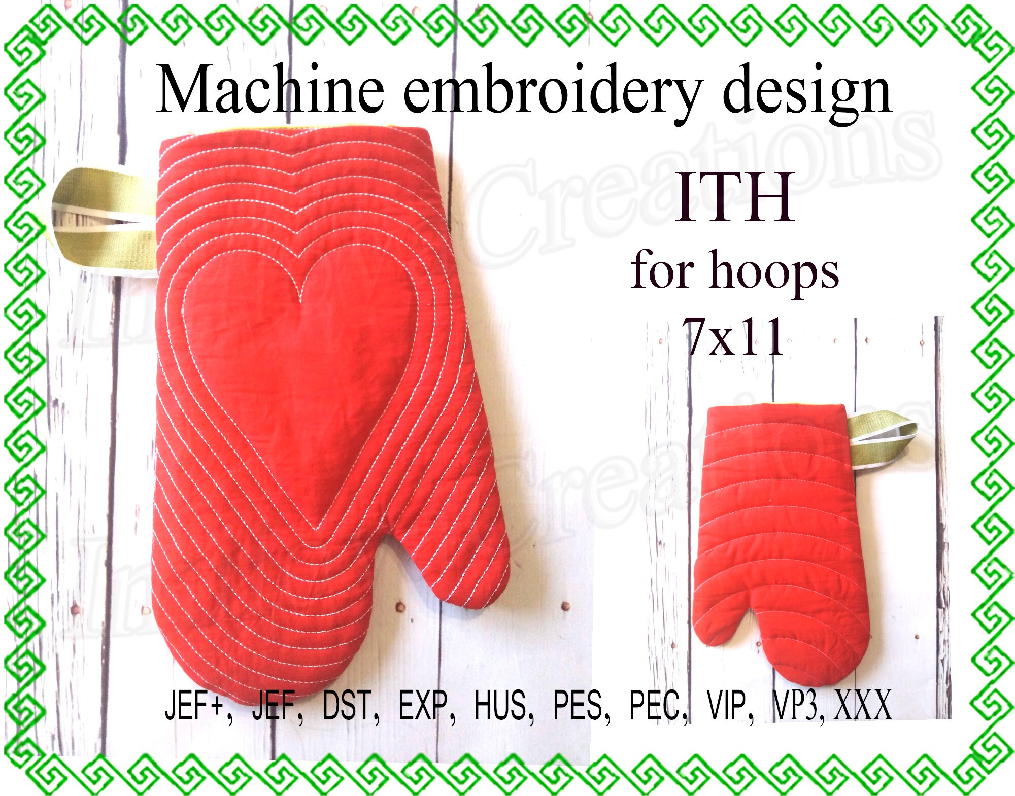 Оven mitt Embroidery designs In the Hoop Potholder Heart Etsy