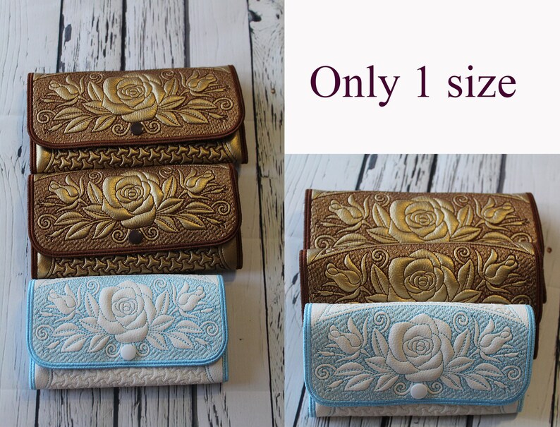 Wallet embroidery designs. In the Hoop purse Clutch little Etsy