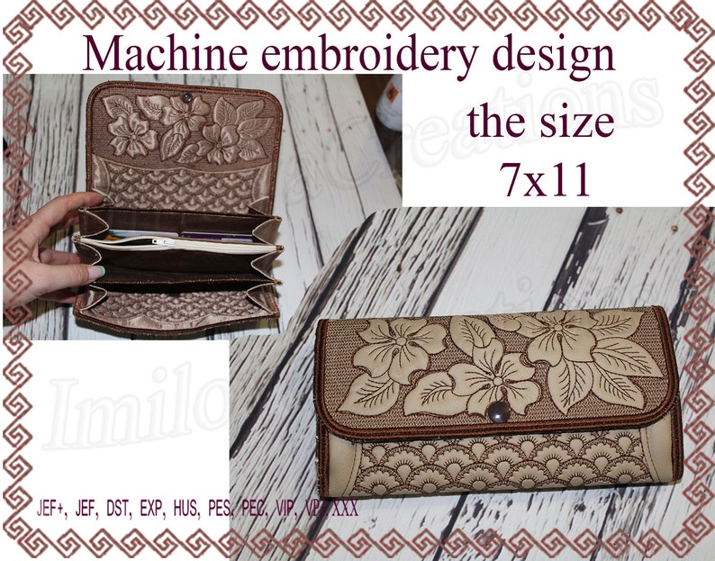 Wallet embroidery designs. In the Hoop purse Clutch little Etsy