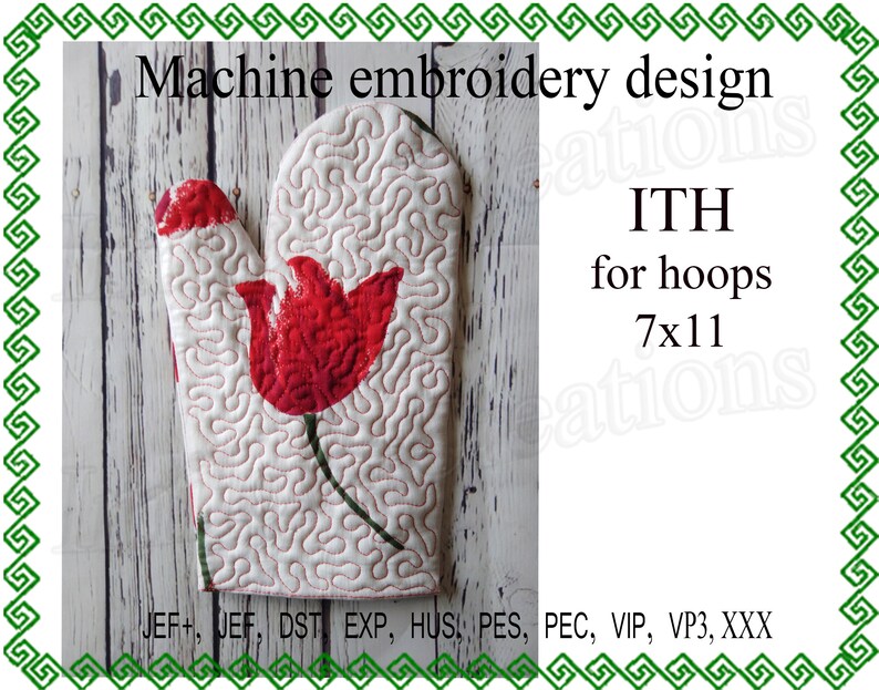 Оven mitt Machine embroidery designs In the Hoop Potholder Etsy