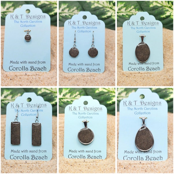 Corolla Sand Jewelry - North Carolina Beach Sand Pendants / Earrings