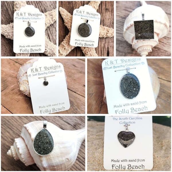 Folly Sand Pendants / Necklace - South Carolina Beach Sand Jewelry