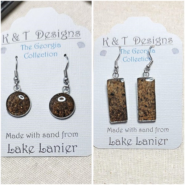 Lake Lanier Beach Sand Earrings - Georgia Jewelry