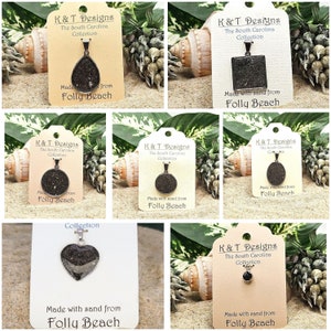 Folly Sand Pendants / Necklace - South Carolina Beach Sand Engravable Jewelry