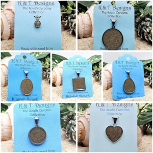 Kiawah Sand Pendants / Necklaces - South Carolina Beach Sand Jewelry - Engravable