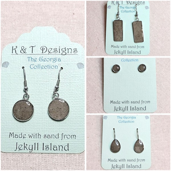 Jekyll Island Beach Sand Earrings - Georgia Jewelry