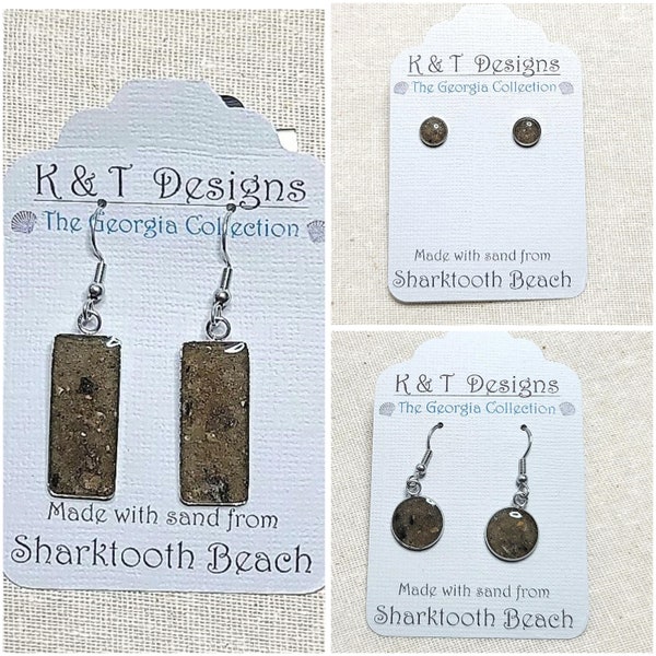 Sharktooth Beach Sand Earrings - Georgia Jewelry