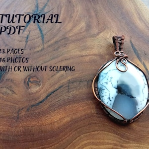 Pdf tutorial wire wrap pendant with big oval stone - wire wrapped necklace lesson