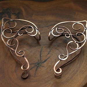 Elven Ear Cuffs - Copper Ear Wraps - Wire Elf Ears - Cosplay Jewelry