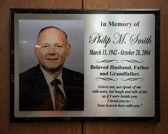 Customized 9X12 Color Printed Memorial Plaque