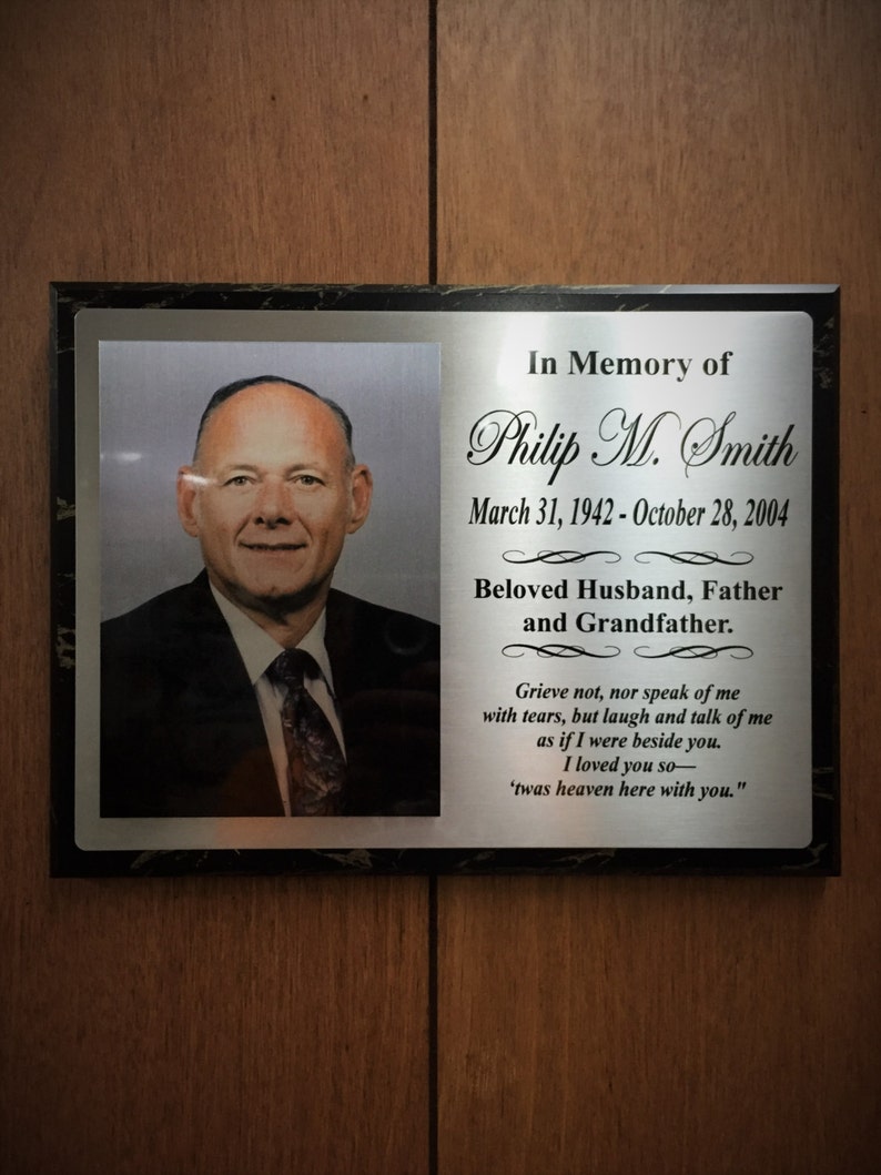 Customized 9X12 Color Printed Memorial Plaque Etsy