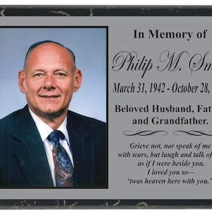 Customized 9&quot;X12&quot; Color Printed Memorial Plaque