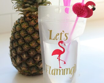 10 Flamingo Straws, Drinking Straws, Hot Pink, Let's Flamingle, Bachelorette Party, Straws, Flamingo, Pink, 10 pk, Party, Drink, Cocktail