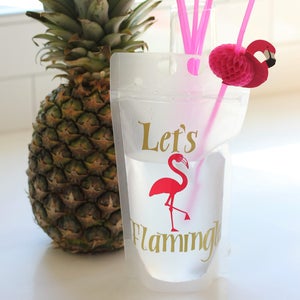 10 Flamingo Straws, Drinking Straws, Hot Pink, Let's Flamingle, Bachelorette Party, Straws, Flamingo, Pink, 10 pk, Party, Drink, Cocktail