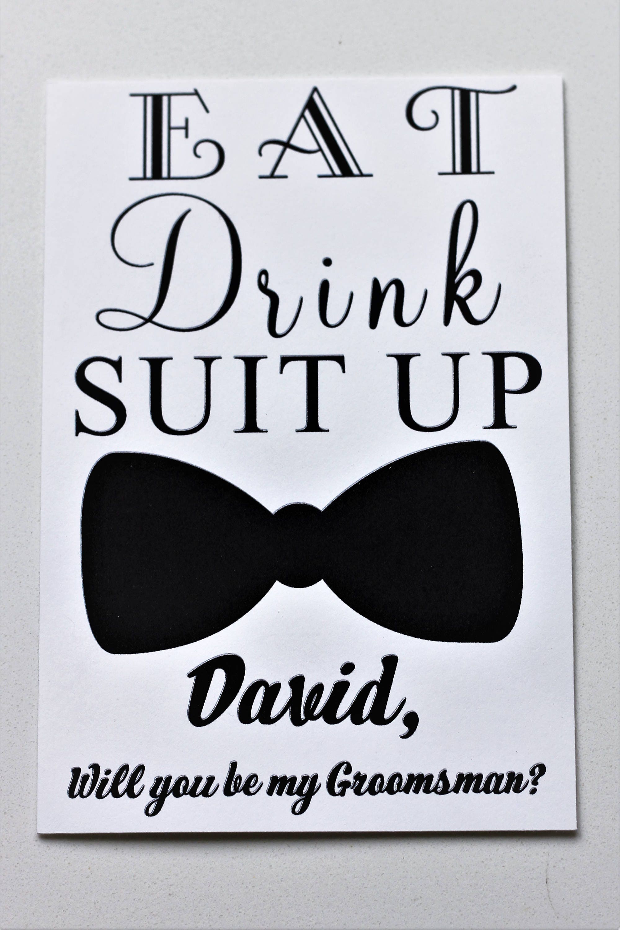 Eat Drink Suit Up Will You be my Groomsman Eat Drink Suit | Etsy