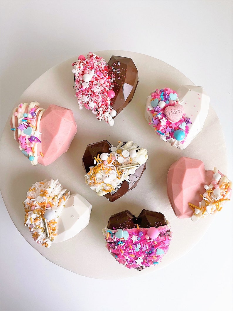 Heart Hot Cocoa Bomb Hot Chocolate Bombs Valentine/'s Hot Chocolate Bombs Hot Cocoa Bombs Geometric Chocolate Hearts Cocoa Bombs