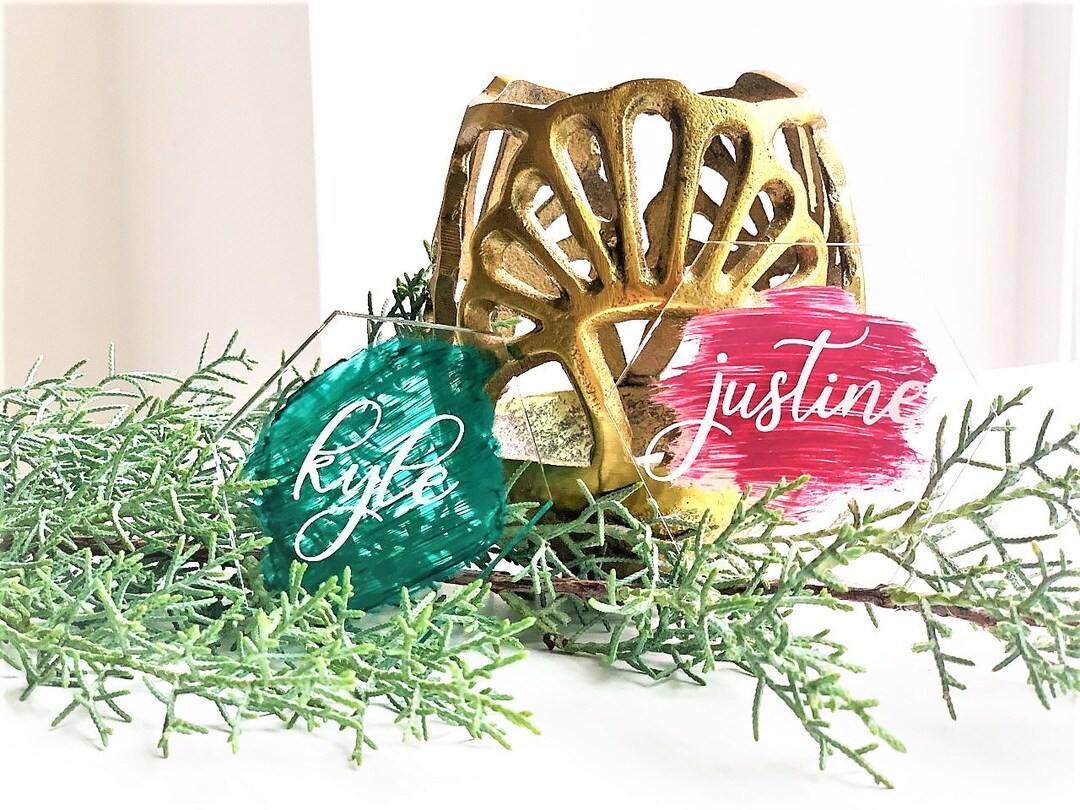 Acrylic Place Cards, Bridal Shower Place Cards, Hexagon Place Cards