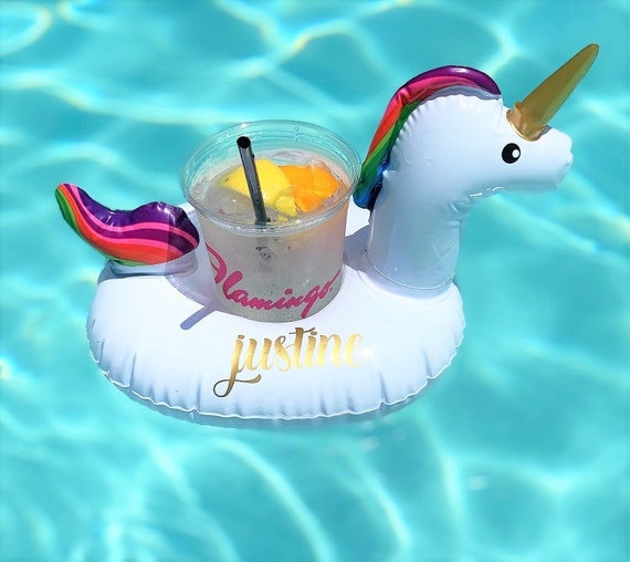 Monogrammierter Getränkehalter Schwimmer, Pool Party Float,  Personalisierter Schwimmer, Flamingo Float, Personalisierter  Getränkeständer, Ring Float, Personalisierter Pool Float - .de