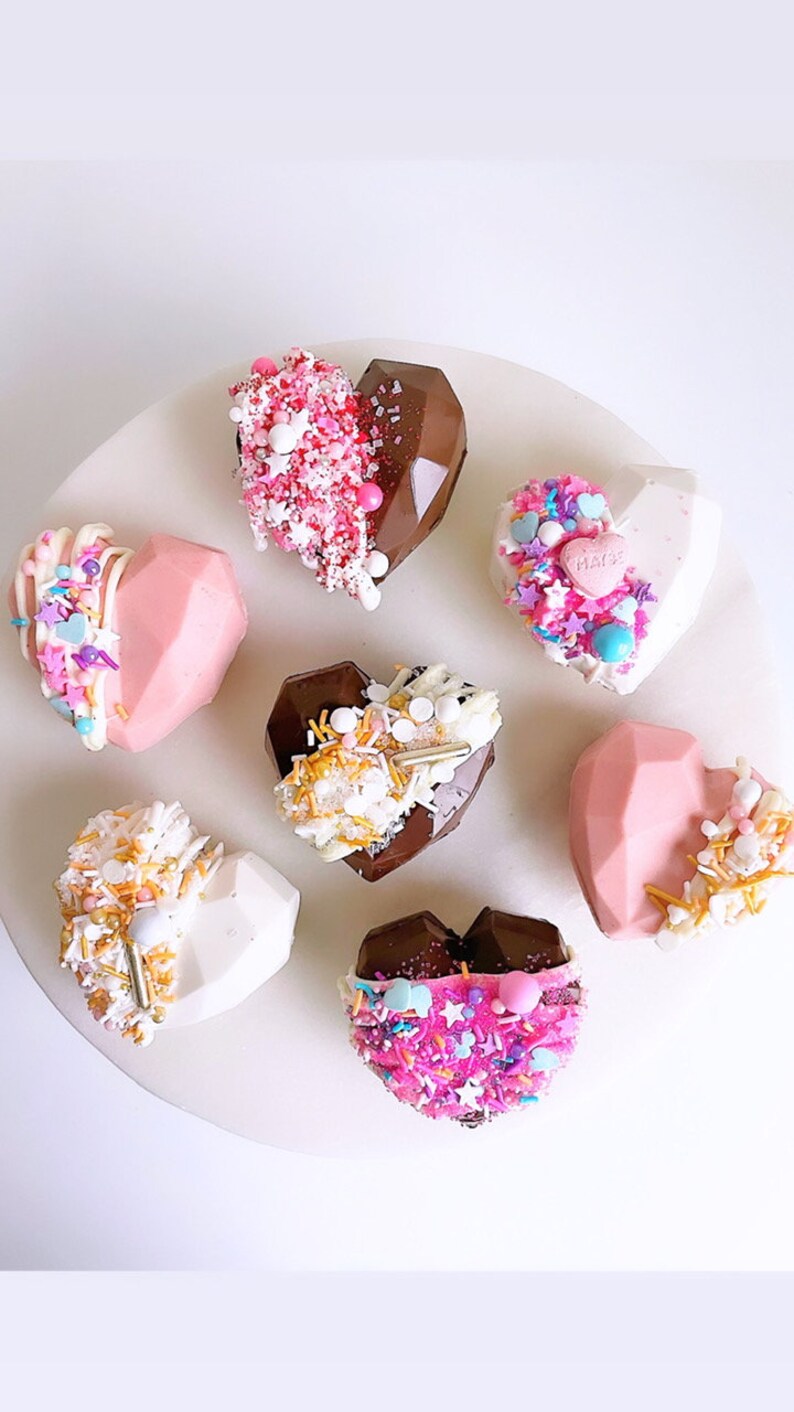 Heart Hot Cocoa Bomb Hot Chocolate Bombs Valentine/'s Hot Chocolate Bombs Hot Cocoa Bombs Geometric Chocolate Hearts Cocoa Bombs