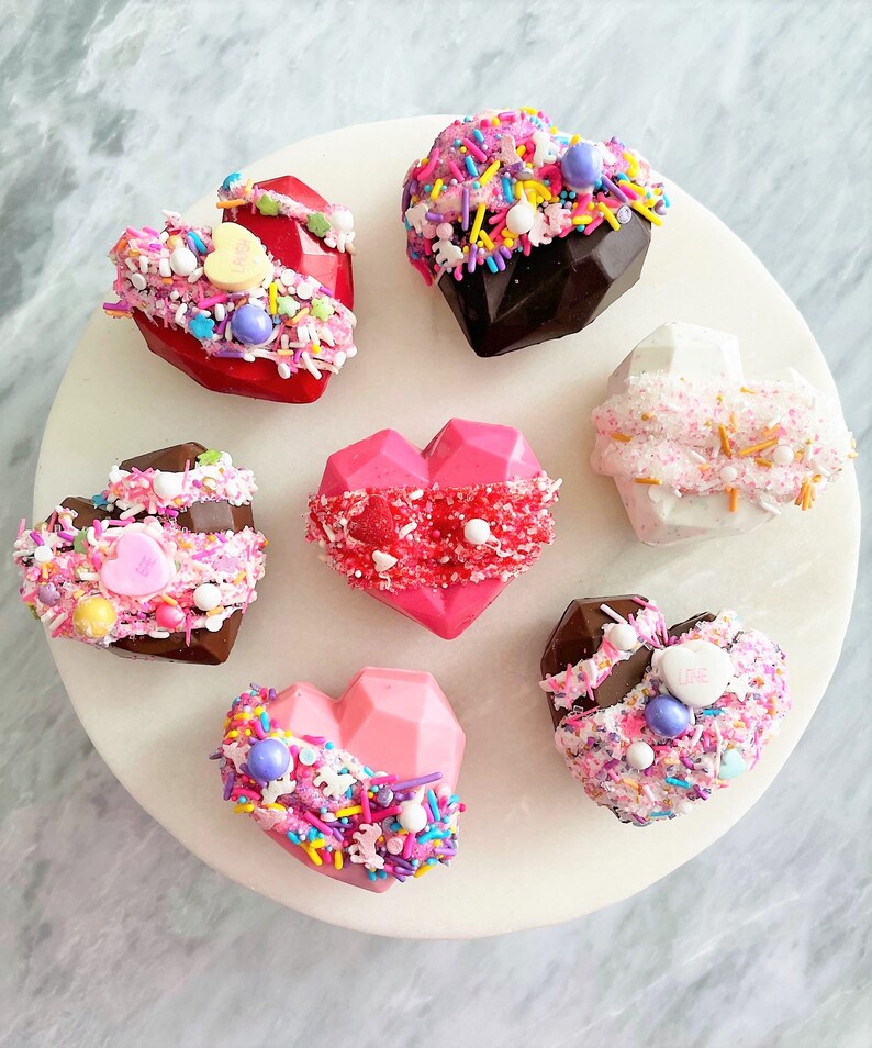 Heart Hot Cocoa Bomb Hot Chocolate Bombs Valentine/'s Hot Chocolate Bombs Hot Cocoa Bombs Geometric Chocolate Hearts Cocoa Bombs