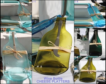 CHEESE PLATTER **Upcycled** kiln flattened glass bottle with a stylish cheese knife **SET** Choose from extensive list.