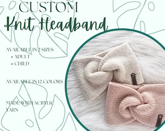 Knit Twisted Ear Warmer: Handmade Acrylic Headband - Made to Order