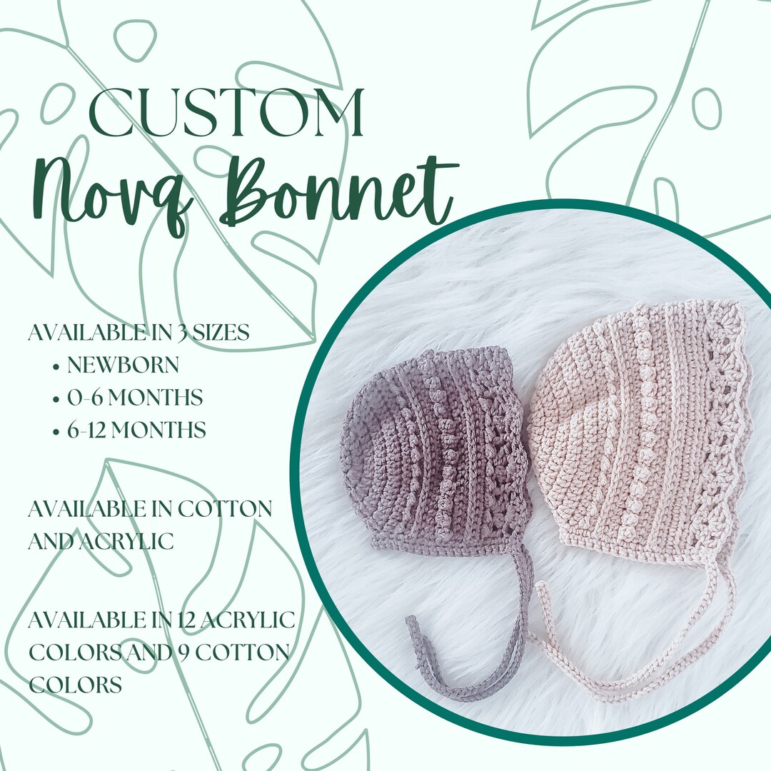 Crochet Baby Bonnet: Custom Nova Bonnet, Vintage Style - Etsy