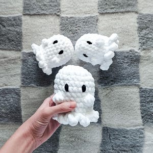 Handmade Crochet Ghost Plushie - Cute & Soft Halloween Plush Toy, Perfect for Fall Decor or Gift, Spooky and Fun Ghost Stuffed Animal