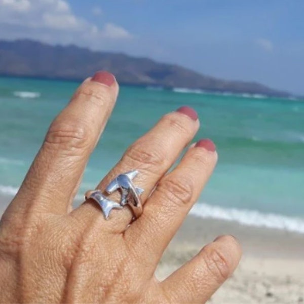 Hammerhead Shark Ring, shark ring, silver shark ring, dive jewelry, diver gift, adjustable ring, SCUBA gift, shark ring for man, surfer gift