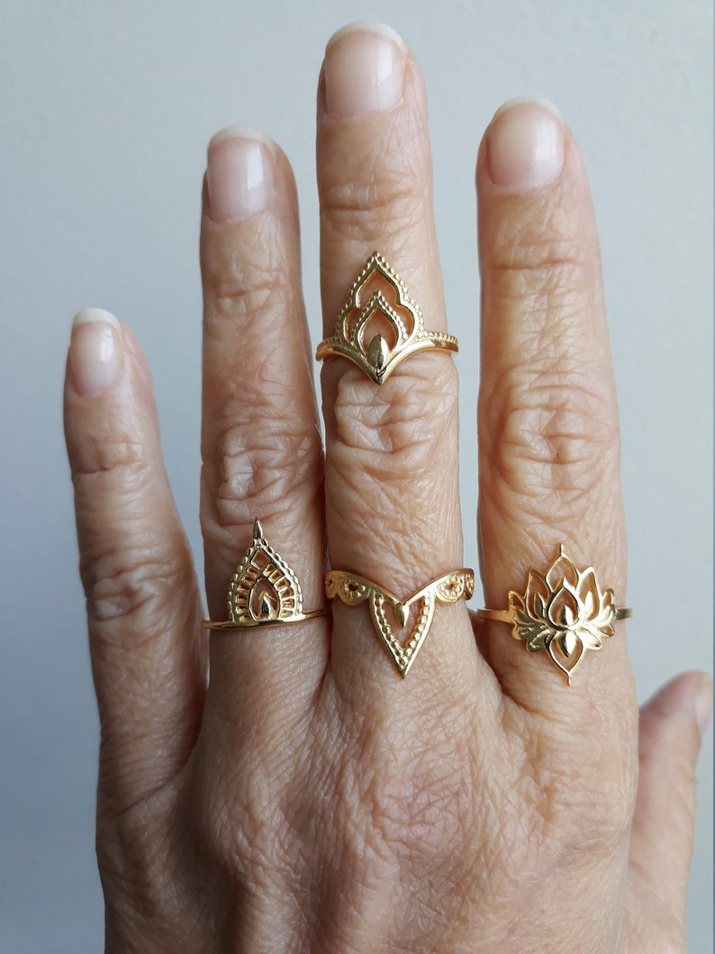 Gold Boho Ring Gold Boho Rings Boho Ring Gold Gold Gypsy Etsy