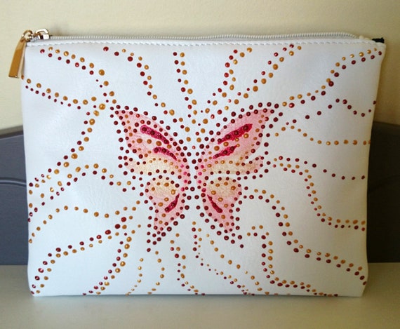 White vinyl "Butterfly" clutch