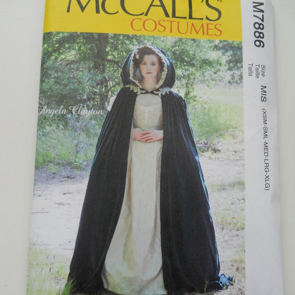 2022 Angela Clayton Cape McCall's M7886 MIS (XS-S-M-L-XL) New Sewing Pattern Lace Trimmed Cape; Medieval; Renaissance; Victorian; Christmas