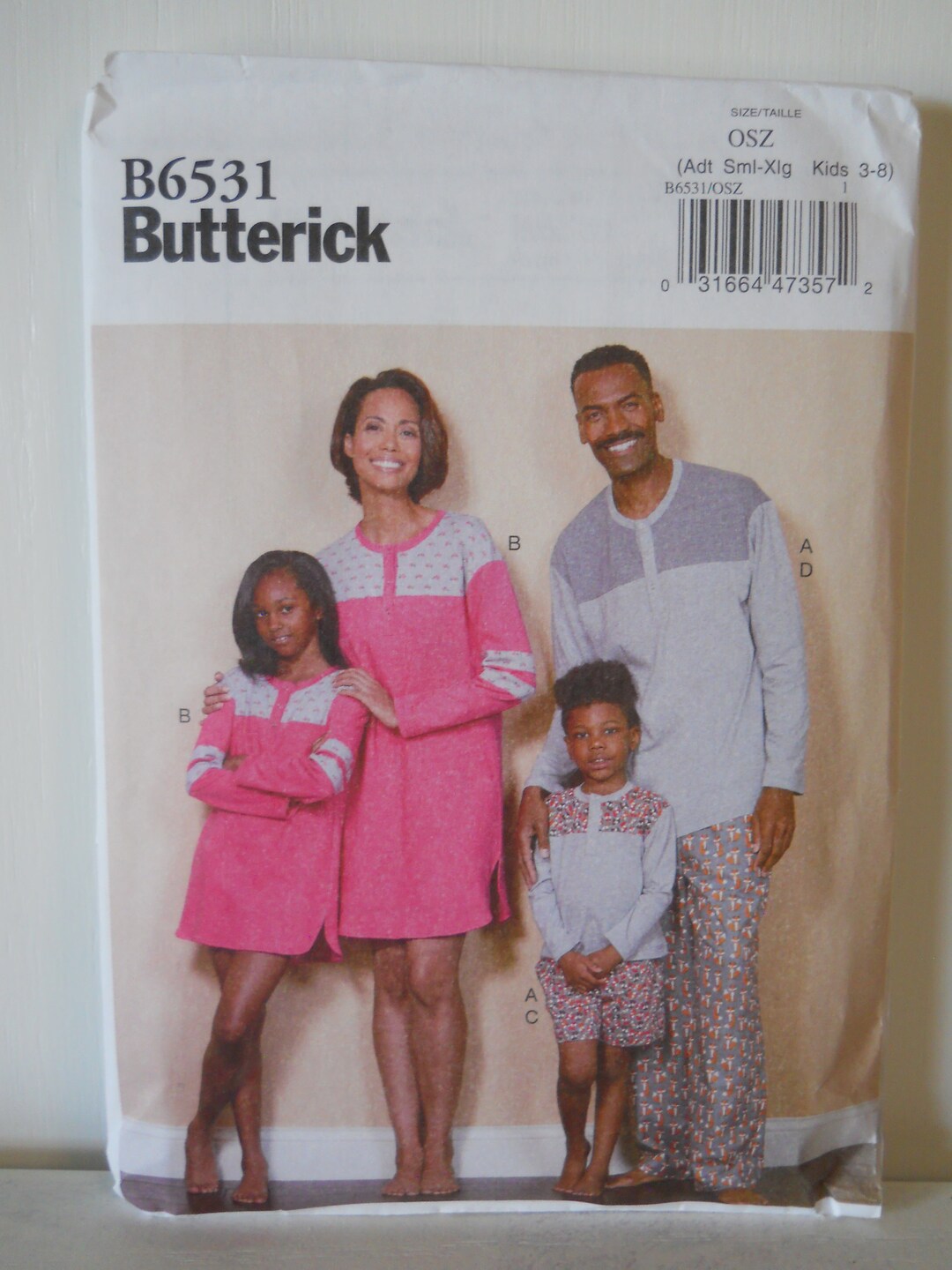 Family Cozy Stretch Pajama Butterick B6531 Sewing Pattern for Adults ...