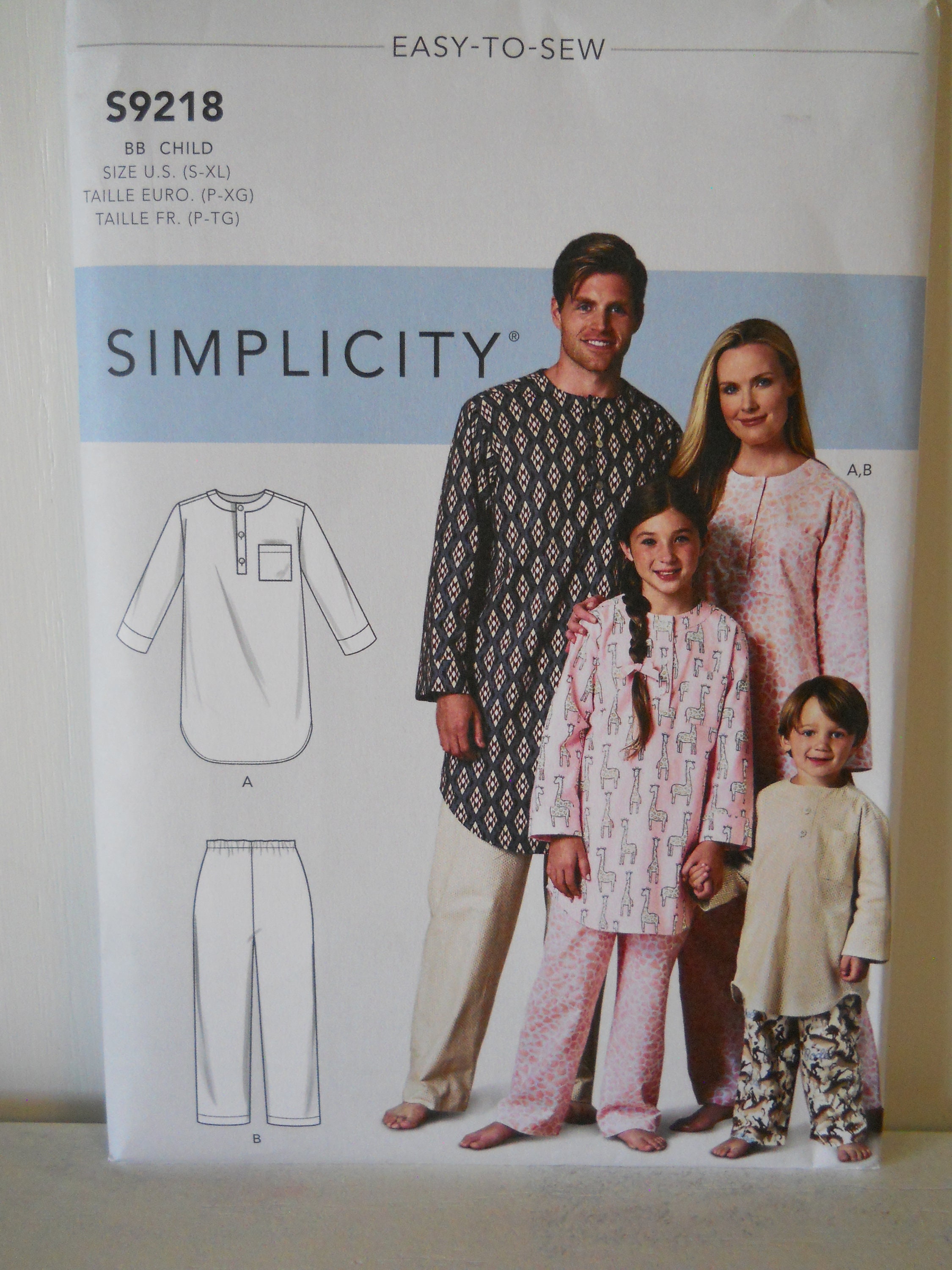 2020 Family Pajama Patterns Simplicity S9218 AA adult OR BB - Etsy