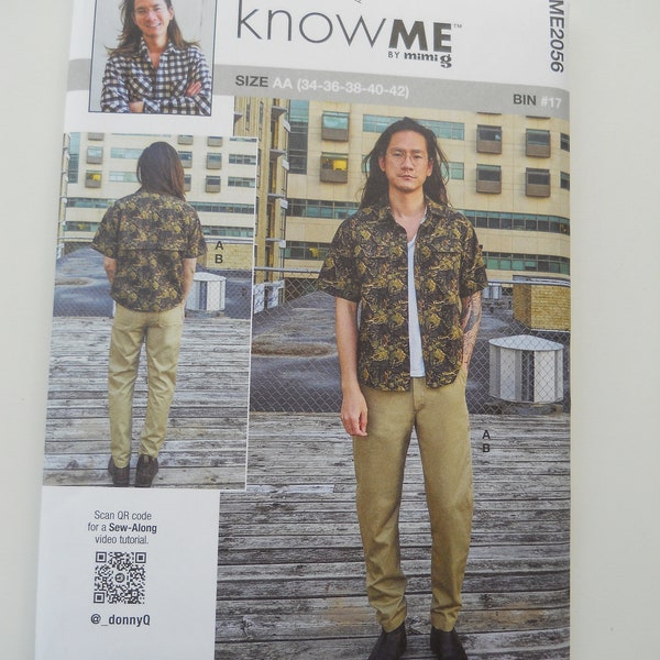 Men's Shirt with Mesh Gussets, Straight Leg Pants KnowMe ME2056 AA (34-42) or BB (44-52) New Sewing Pattern, Donny Q Design, Sew Along Video