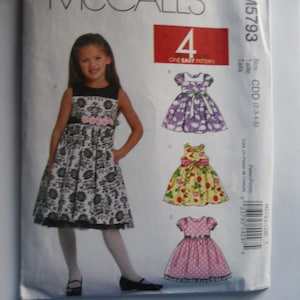 Easter, Flower Girl, First Communion Dress McCall&#39;s M5793 CDD (2-3-4-5) OR CL (6-7-8) Sewing Pattern for Classic Dress with Full Skirt