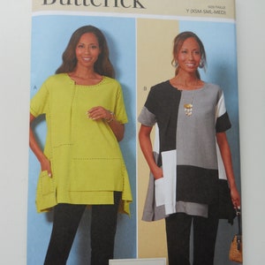 Katherine Tilton Patchwork Tunic Butterick B6877 Y (XS-Medium) or Plus ZZ (Large-XXL) New Sewing Pattern Bohemian, Loose Fitting Top