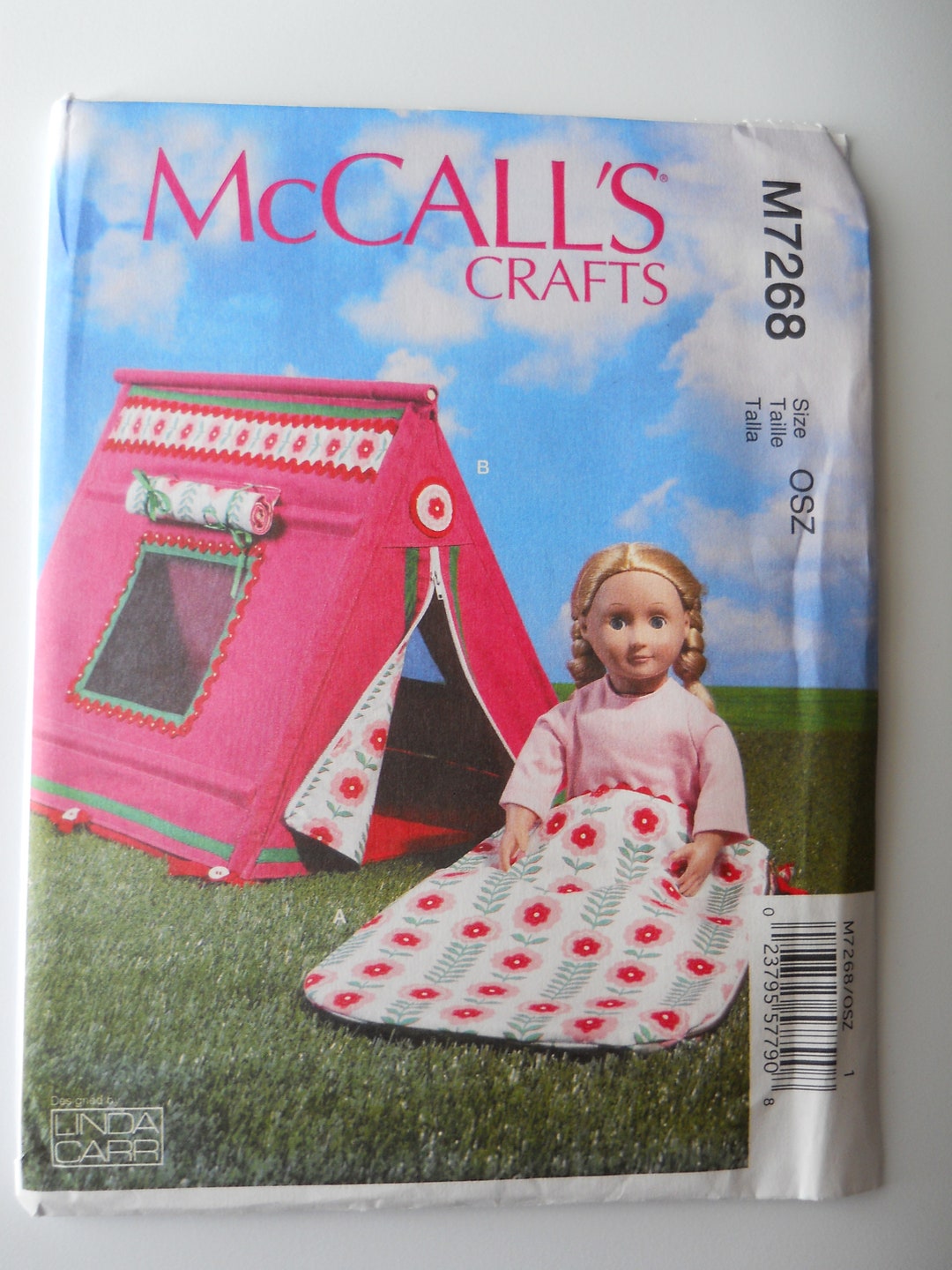 Camping Set for Dolls Plush Animals Mccall's M7268 Sewing Pattern for