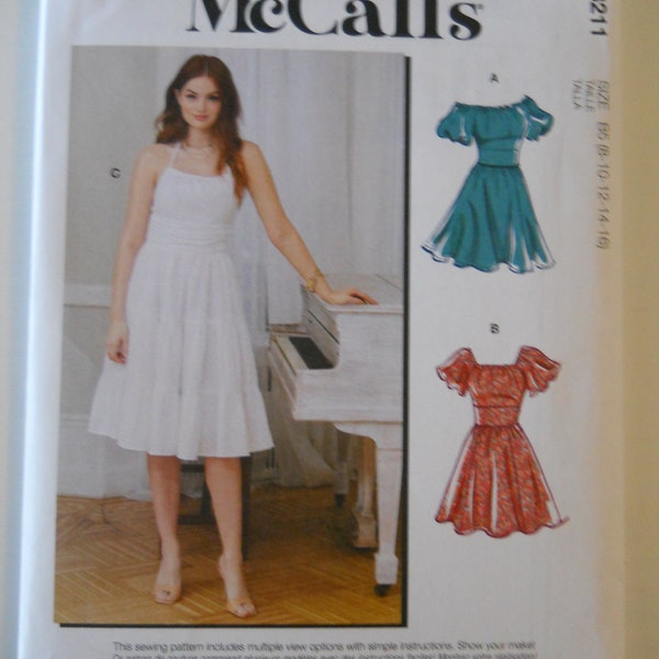 Dress in sizes 8 to 32W McCall's M8211 B5 (8-10-12-14) RR (18W-20W-22W-24W) Or KK (26W-28W-30W-32W) 2021 Sewing Pattern: Brides Maids Dress?